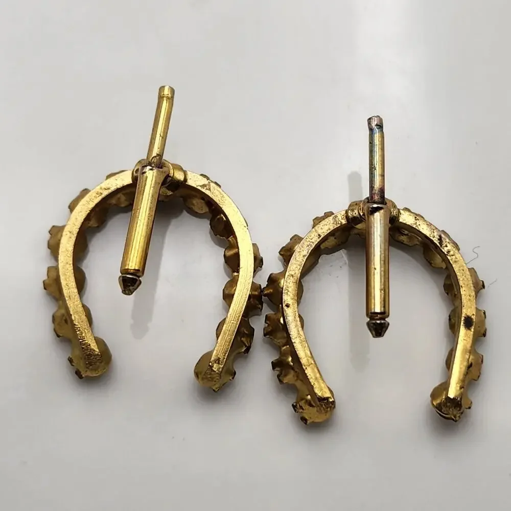 Antique Vintage Gold Horseshoe Cufflink Shirt Studs